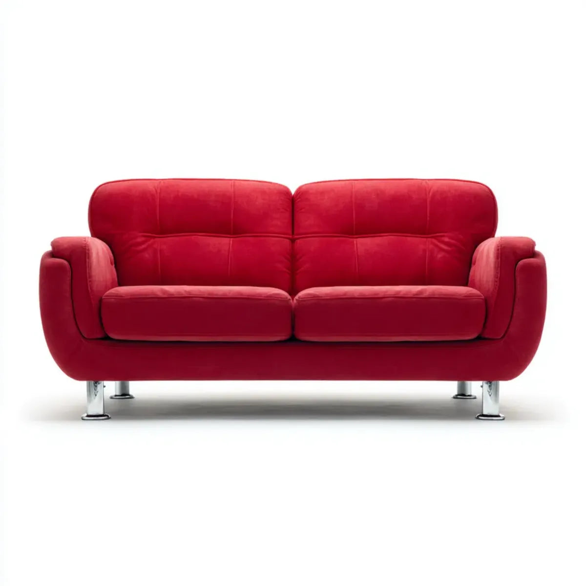 Sofa 2 czerwony aksamit prostokątna poliester aksamit siedzenia 165 x 90 x 88 cm