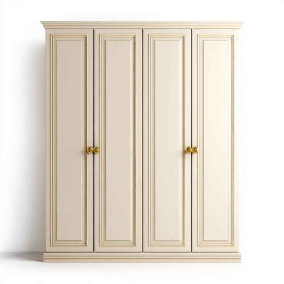 Szafa na 4 drzwi biały 200 x 60 x 220 cm MDF prostokątna