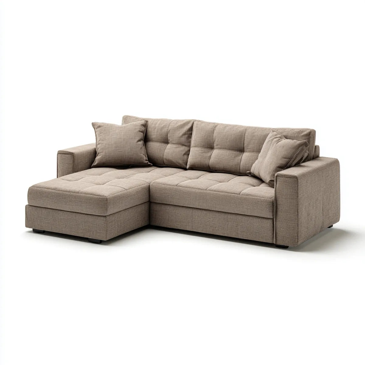 Sofa, Kanapa narożna 3 miejsca gołębica w poliestrze 230 x 150 x 85 cm