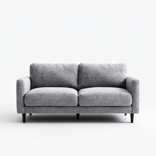 Sofa, Szara, prostokątna sofa poliestrowa 180 x 85 x 85 cm