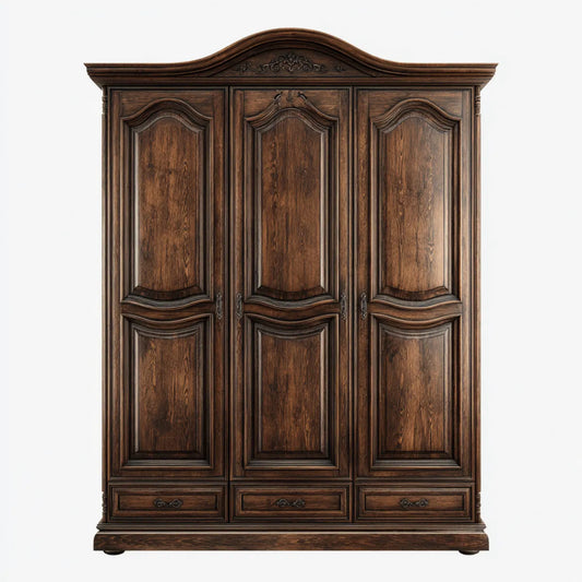 Szafa 3-drzwiowa ciemnobrązowe 180 x 60 x 220 cm w prostokątnym kształcie płyt z włókien MDF