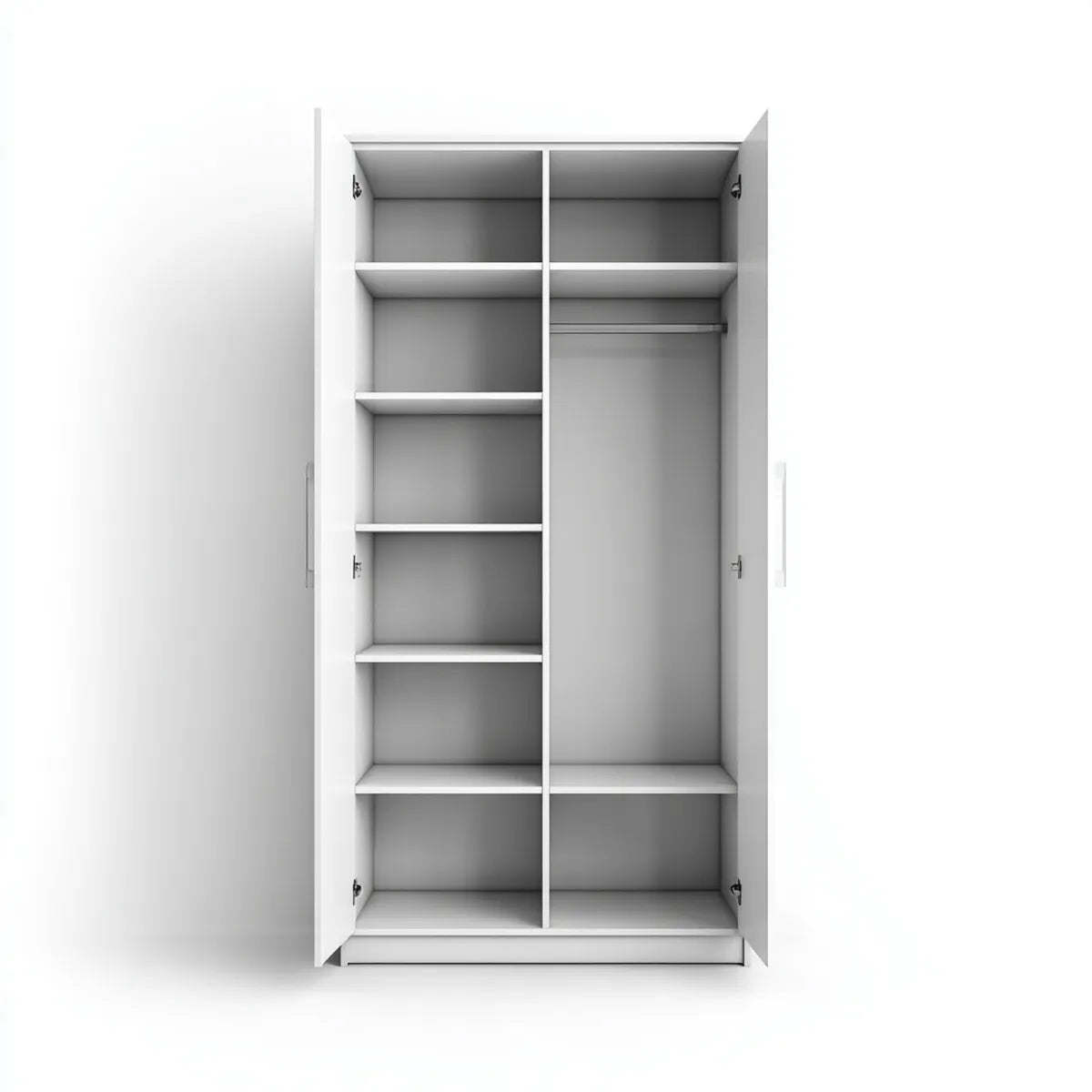 Szafa sypialna 2 drzwi białe 80 x 52 x 180 cm prostokątne melaminowane panele cząstkowe