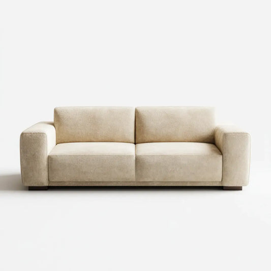 Sofa 2 beżowe fotele 180 x 90 x 78 cm prostokątna powłoka poliestrowa